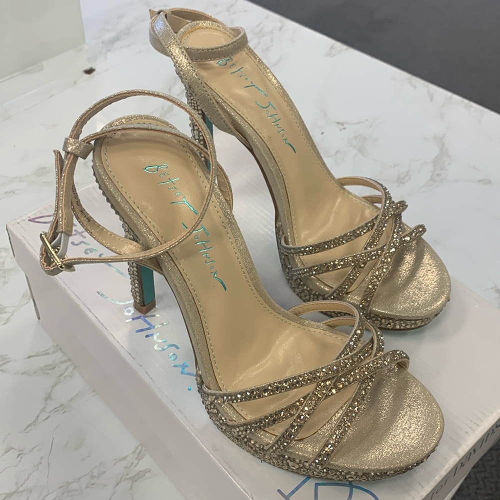 Gold Rhinestone Betsy Johnson Platform